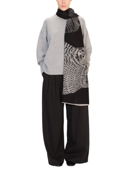 sciarpa donna 80x190 chouette Inoui Editions | SCARF 80 CHOUETTEBLACK